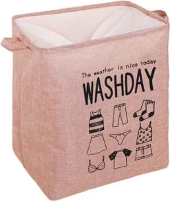 Merkloos Wasmand XL - Roze - 43 X 32 X 50 Cm - Opbergzak Kleding En Dekbed - Wasmand Groot - Multifunctionele XL Opbergtas - Speelgoedzak - Speelgoed Opberger Opbergzak - Kleding Waszak