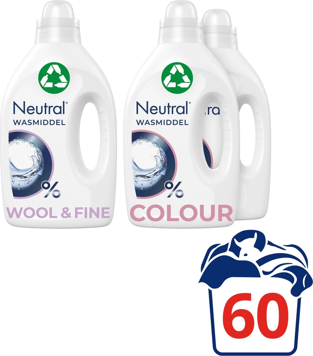 Neutral Vlb Wasmiddel 1L 2x Kleur En 1x Fijne Was - Afbeelding 2