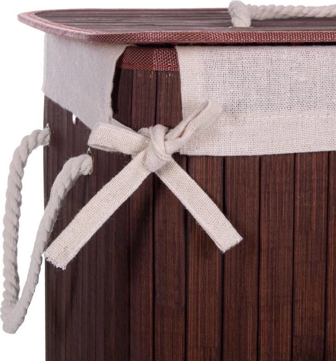 Springos Wasmand | Met Deksel | Opvouwbaar | 72 Liter | Met Uitneembare Waszak | Wasmand | Bruin - Afbeelding 5