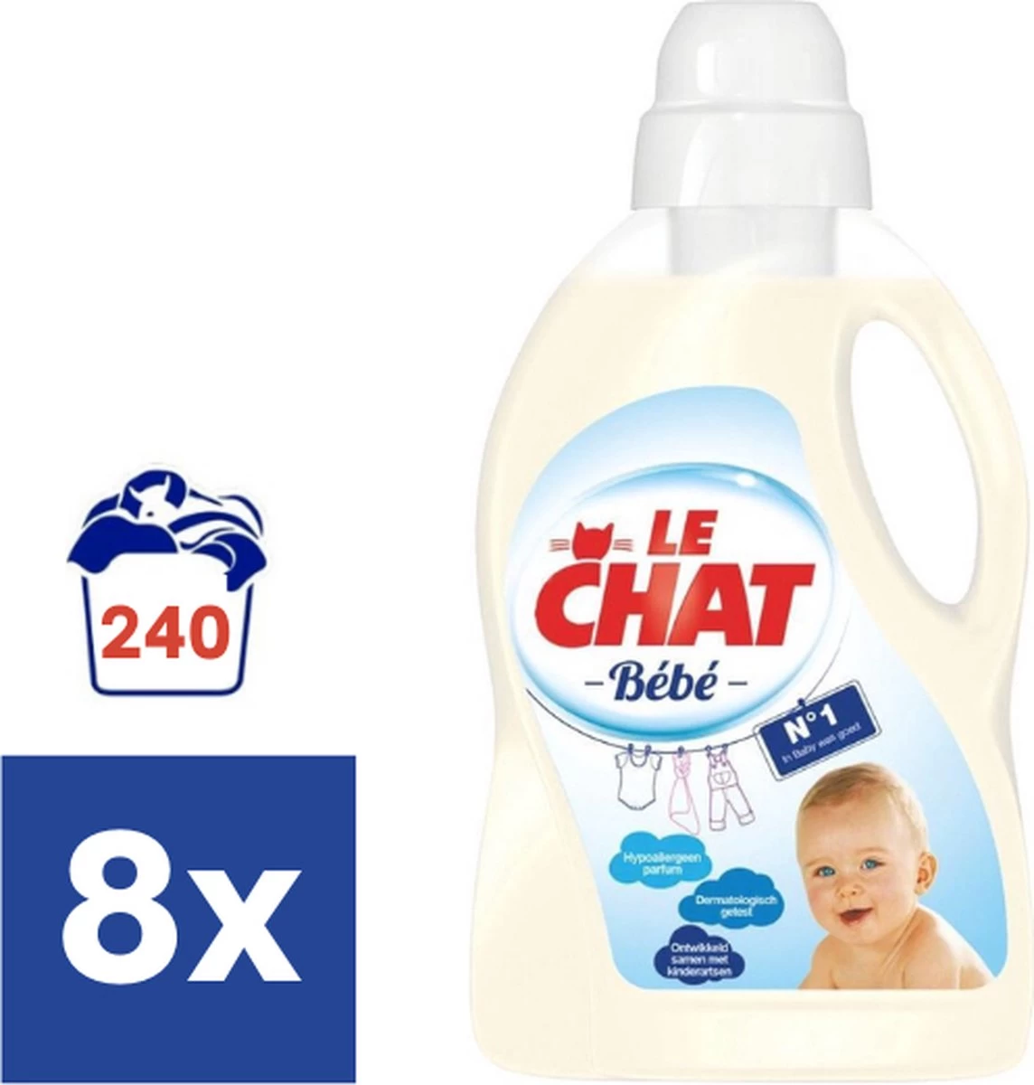 Le Chat Baby Gel Vloeibaar Wasmiddel - Voordeelverpakking - 240 Wasbeurten
