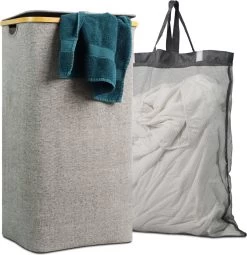 Gadgy Wasmand Met Deksel - Opvouwbaar - 103 Liter - Wasbox Met Uitneembare Waszak - Wasmanden