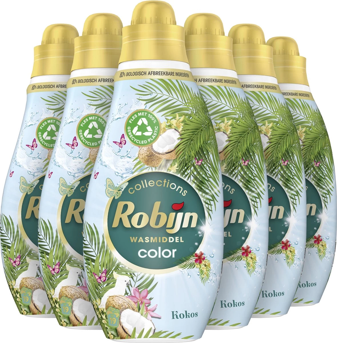 Robijn Klein & Krachtig Collections Color Kokos Vloeibaar Wasmiddel - 6 X 19 Wasbeurten - Voordeelverpakking - Image 2