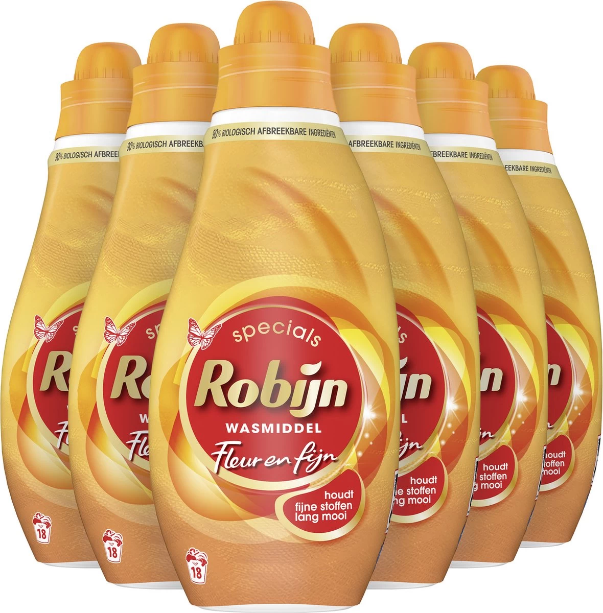 Robijn Specials Fleur & Fijn Vloeibaar Wasmiddel - 6 X 18 Wasbeurten - Voordeelverpakking - Afbeelding 2