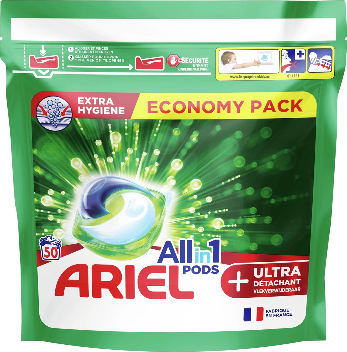 Ariel All In 1 Wasmiddel Pods + Ultra Vlekverwijderaar - 2x50 Wasbeurten - Voordeelverpakking - Afbeelding 2