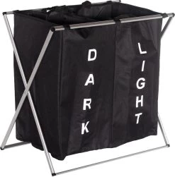 Wassorteerder - Wasmand Met 2 Vakken - Opvouwbaar - Zwart - Goets