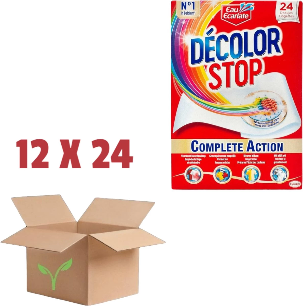 Eau Ecarlate/Dylon Decolor Stop Doekjes Voor In De Wasmachine Voordeelverpakking 12 X 24 Doekjes