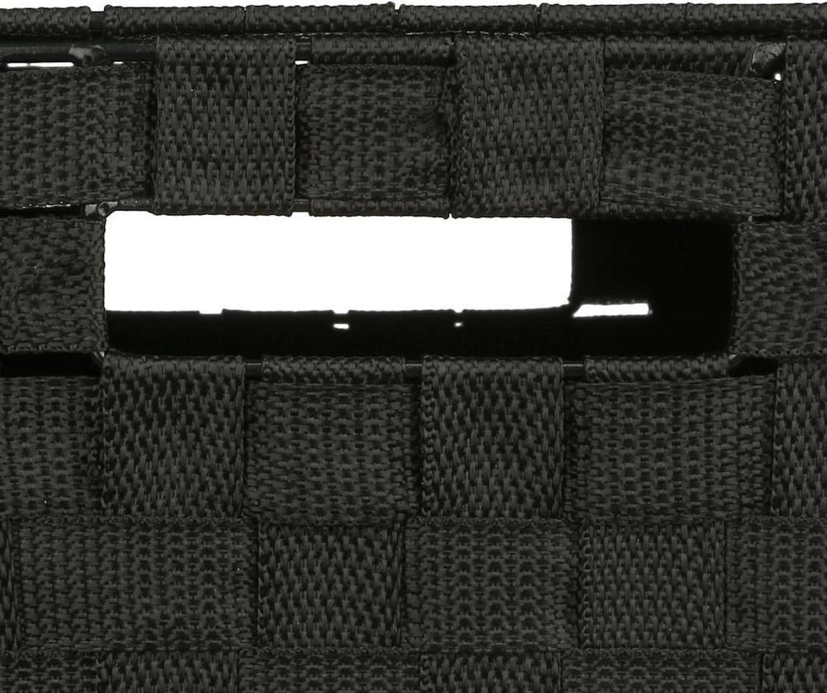 Merkloos Decopatent® Wasmanden Met Deksel - 60 Liter - Geweven Wasmand - Wasbox Met Optil Deksel - Polypropyleen - Afm 33x33x53 Cm - Zwart - Afbeelding 4