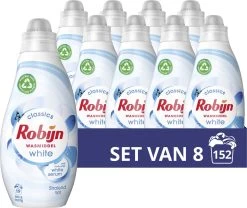 Robijn Klein & Krachtig Classics Stralend Wit Vloeibaar Wasmiddel - 8 X 19 Wasbeurten - Voordeelverpakking