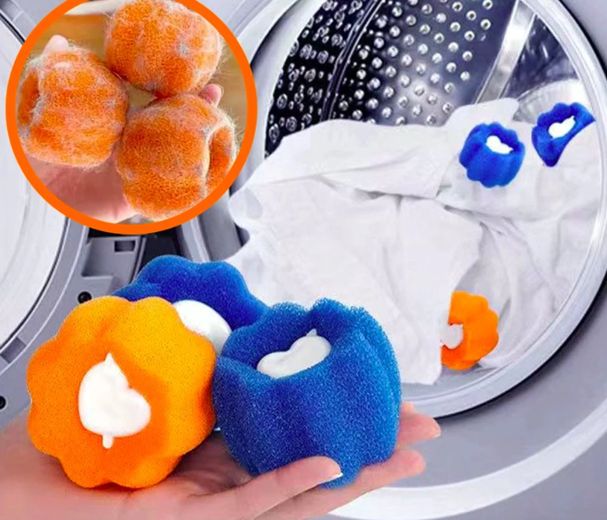 Merkloos Wasbol - Kat - Haarverwijderaar Voor Huisdieren - Haarverwijderaar - Wasbollen Voor Wasmachine - Wasbollen - 6 Stuks - Drogerballen. - Afbeelding 3