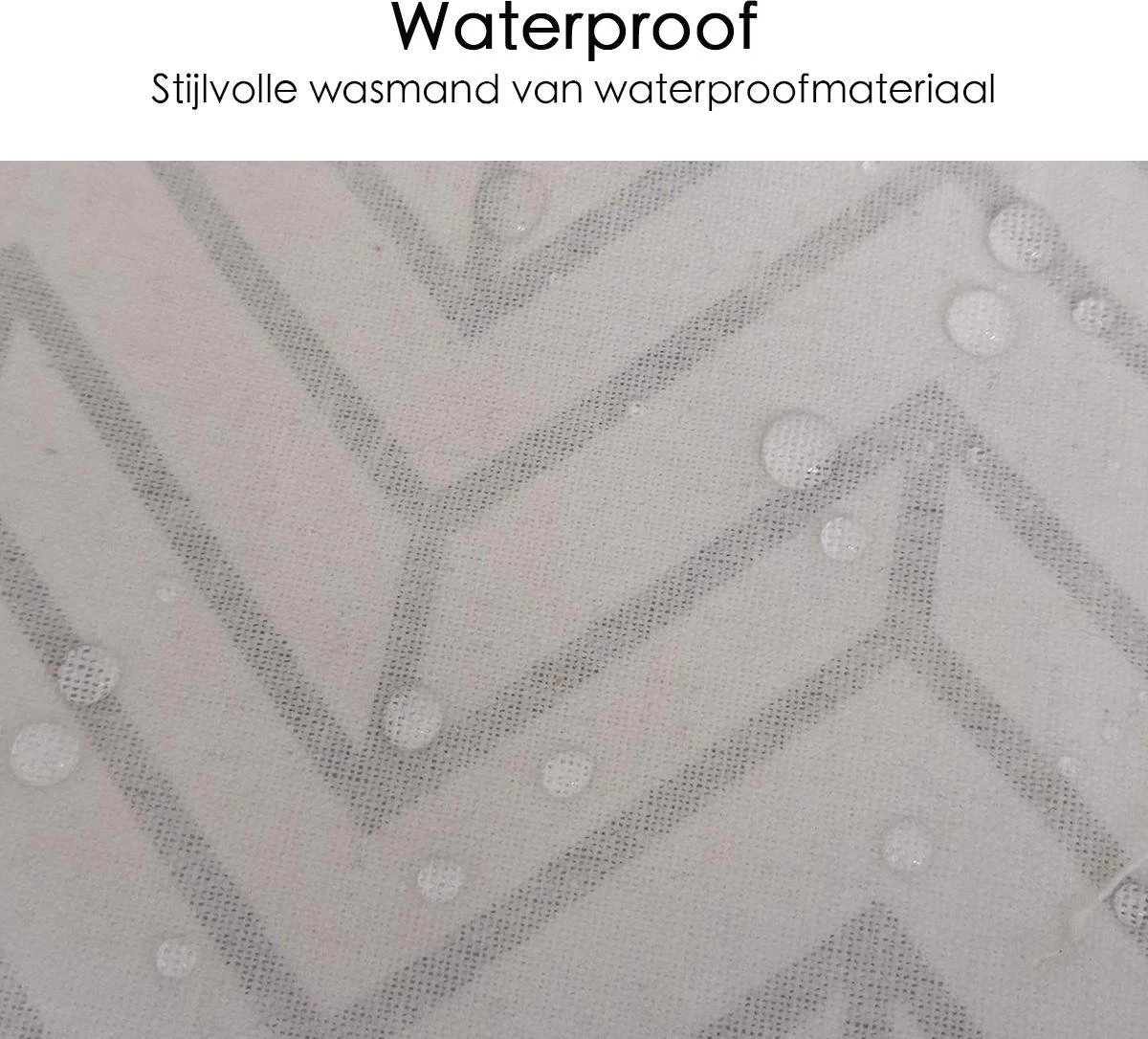 Merkloos Wasmand - Opbergzak - 60L - Waterproof - Zwart/wit - Afbeelding 5