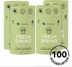 Cosmeau Geurparels 100 Wasbeurten Lentefris - Geurparels - Geurbooster Wasparfum - 4x25 Wasbeurten - Fris - 1000g - Geurkralen Scent Booster