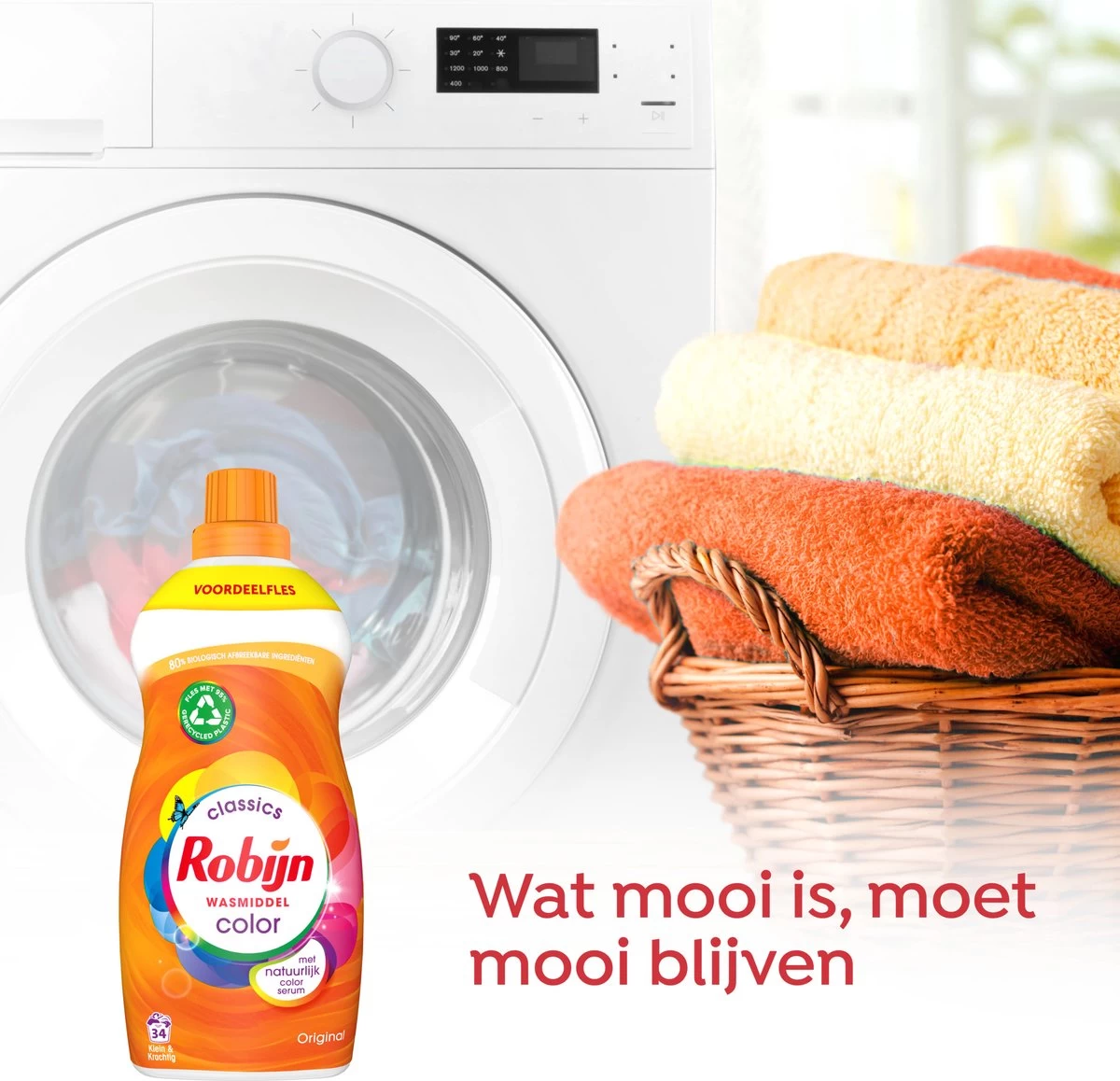 Robijn Klein & Krachtig Classics Color Vloeibaar Wasmiddel - 2 X 34 Wasbeurten - Voordeelverpakking - Afbeelding 4