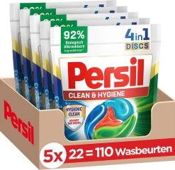 PersilĀ® Persil 4in1 Discs Clean & Hygiene Wascapsules - Wasmiddel Capsules - Voordeelverpakking - 5 X 22 Wasbeurten