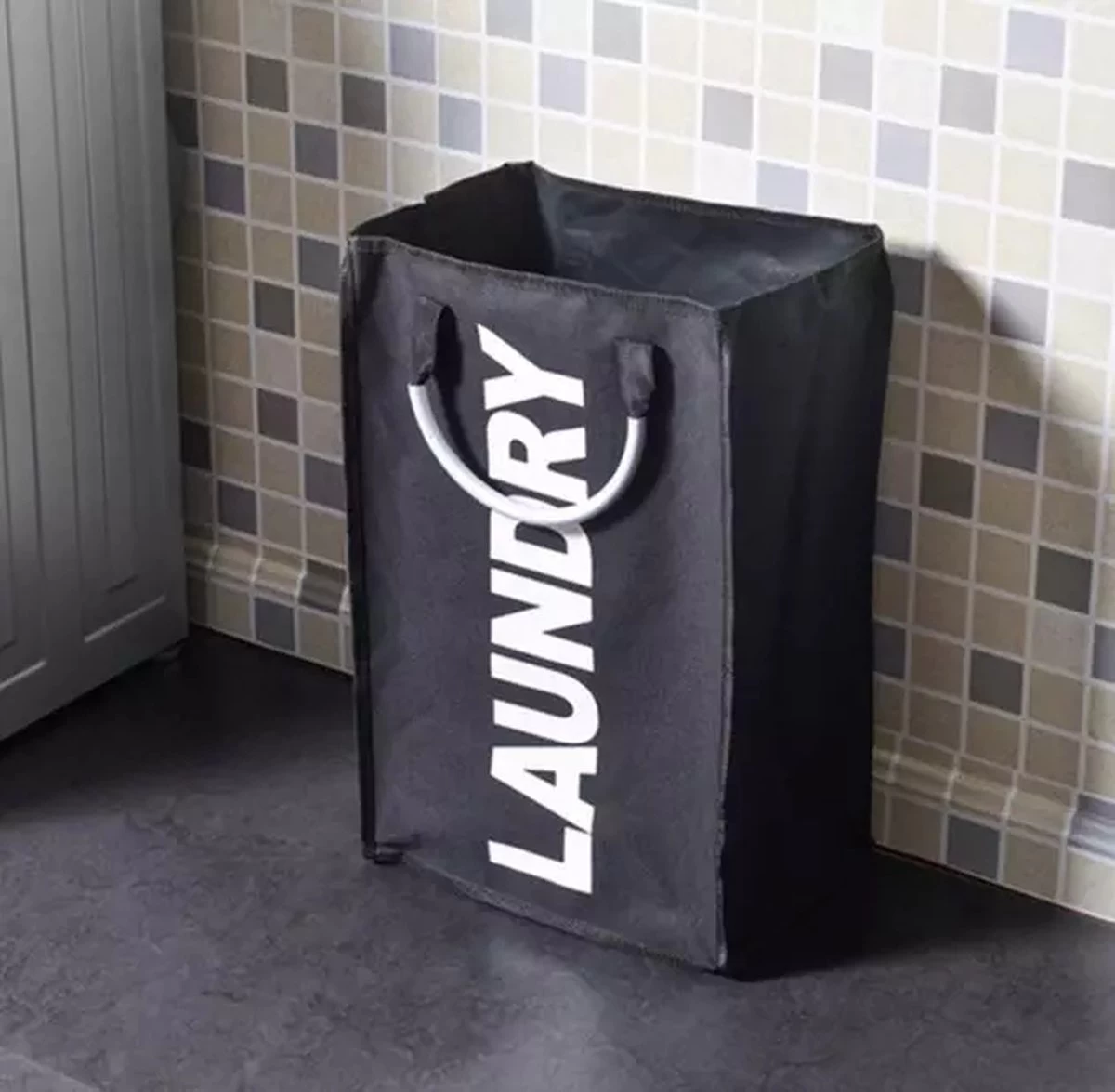 Janse Wasmand - Opvouwbare Wasmand - Laundry - Zwart - Wassorteerder - Waszak - Afbeelding 4