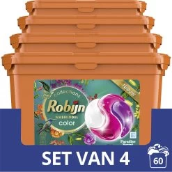 Robijn Paradise Secret 3 In 1 Wascapsules - 4 X 15 Wasbeurten - Voordeelverpakking