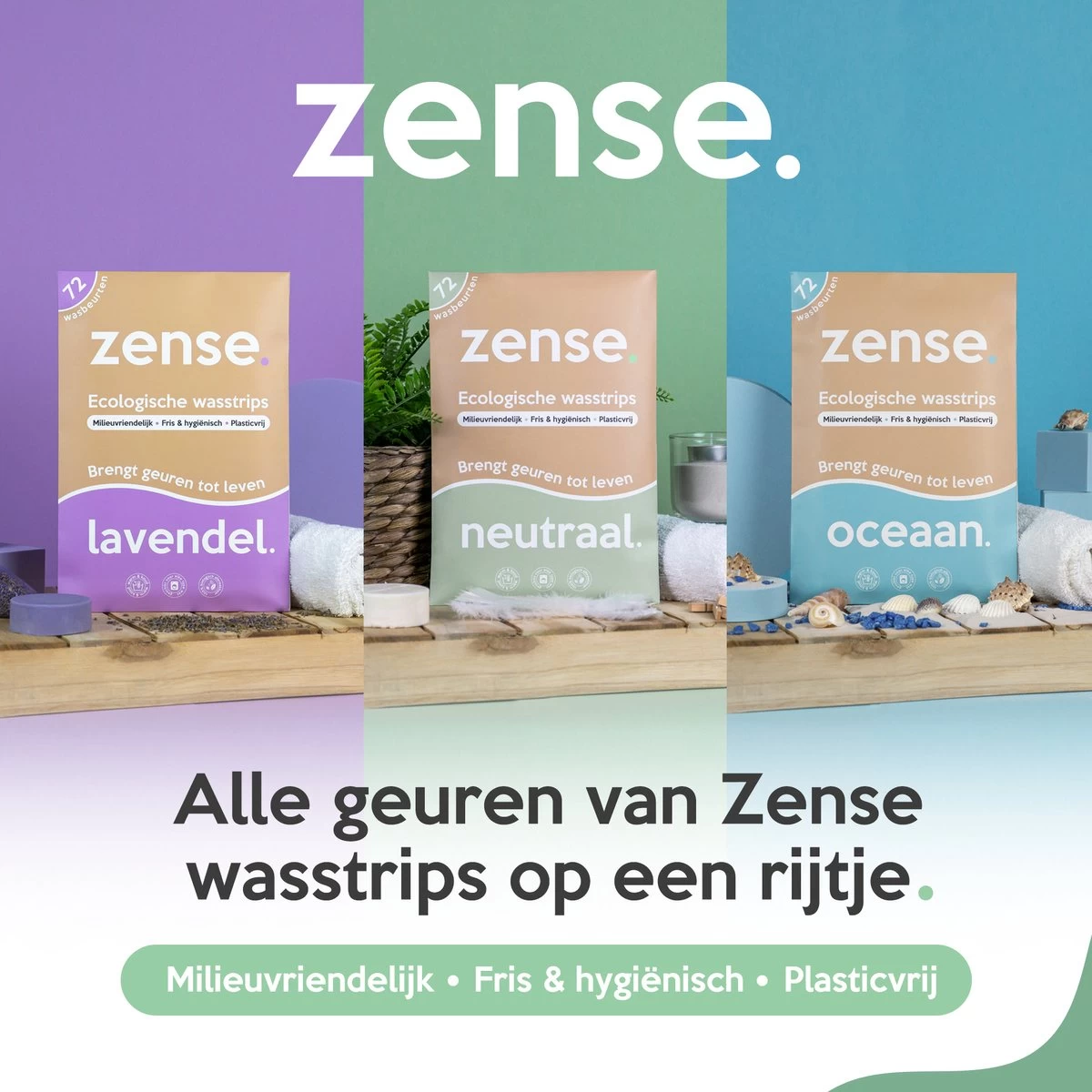 Zense Eco Wasmiddel Wasstrips - 72 Grote Wasbeurten - Neutraal - Wasmiddeldoekjes - Afbeelding 4