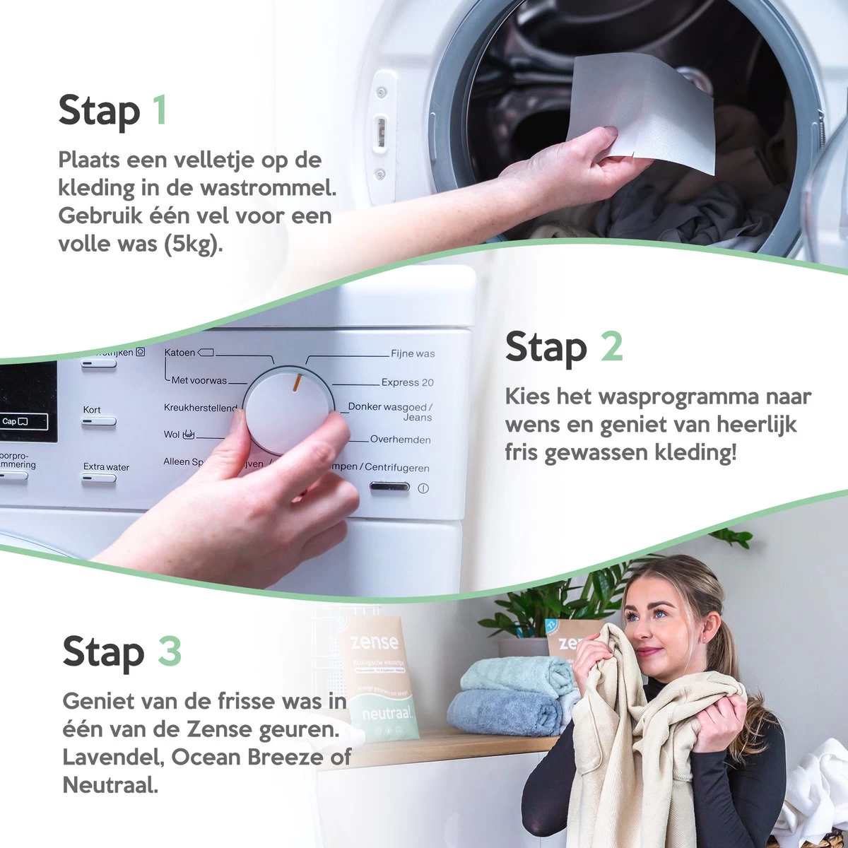 Zense Eco Wasmiddel Wasstrips - 72 Grote Wasbeurten - Neutraal - Wasmiddeldoekjes - Afbeelding 10