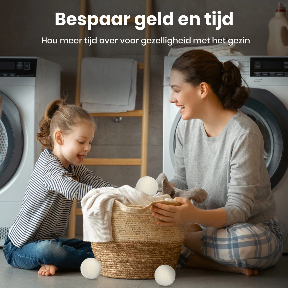 Wooly Drogerballen - 6 Wasdroger Ballen - Duurzaam - Wol - Herbruikbare Wasballen - Wasbol - Wasverzachter - Afbeelding 2