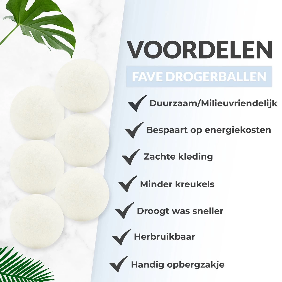 FAVE Drogerballen XL - 6 Stuks - Inclusief Opbergzakje - Wasbol - Wasballen - Doseerbol - Droogballen - Duurzaam - Afbeelding 5