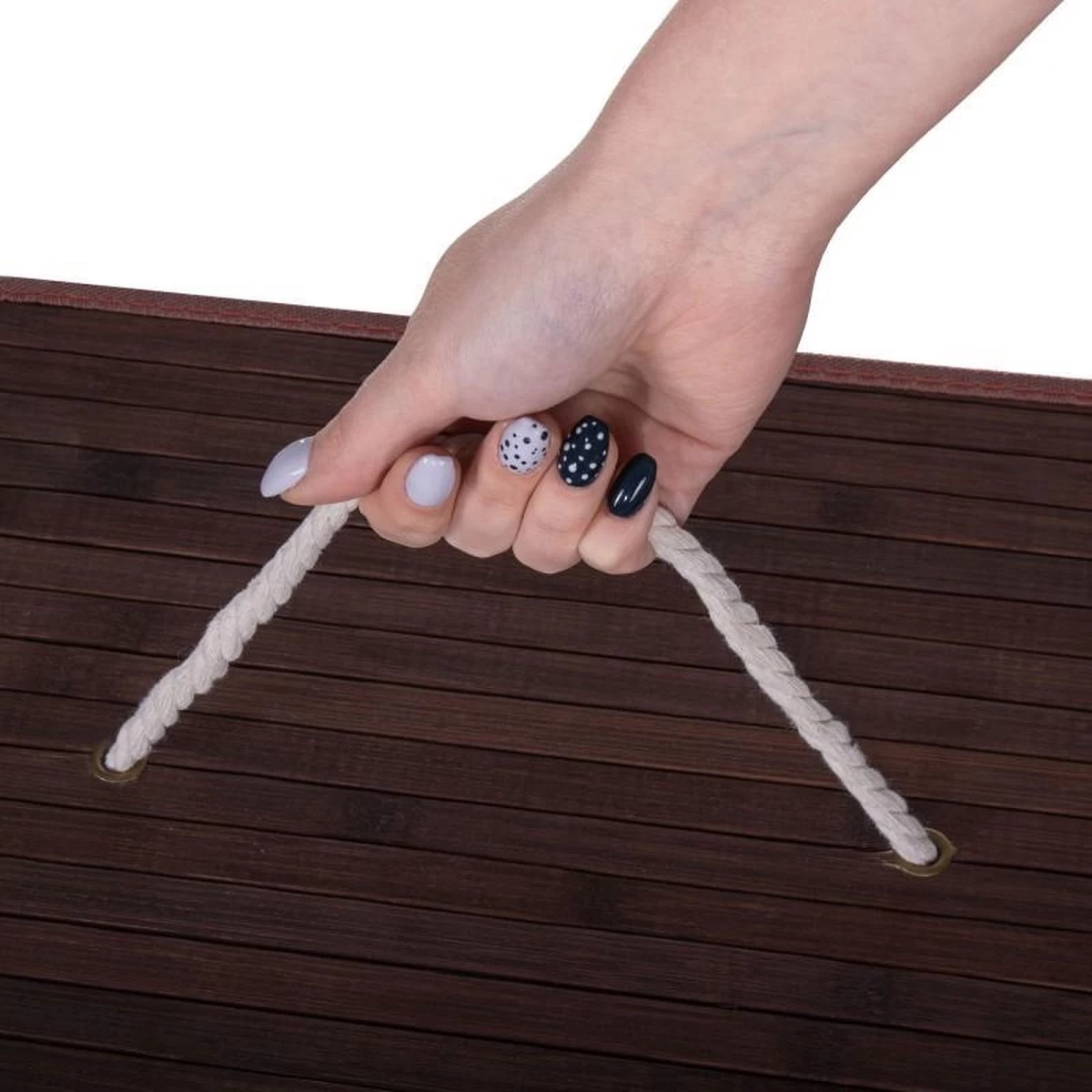 Springos Wasmand | Met Deksel | Opvouwbaar | 72 Liter | Met Uitneembare Waszak | Wasmand | Bruin - Afbeelding 15