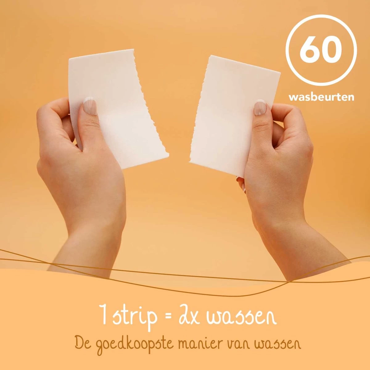 Cosmeau Wasstrips 60 Wasbeurten Zeebries Wasmiddel Wasvellen Wasdoekjes Detergent Sheets Eco Laundry Strips - Plasticvrij Biologisch Eco - Afbeelding 3