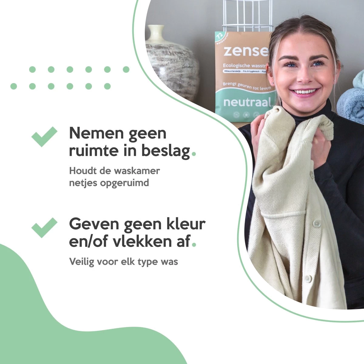 Zense Eco Wasmiddel Wasstrips - 72 Grote Wasbeurten - Ocean Breeze - Afbeelding 7