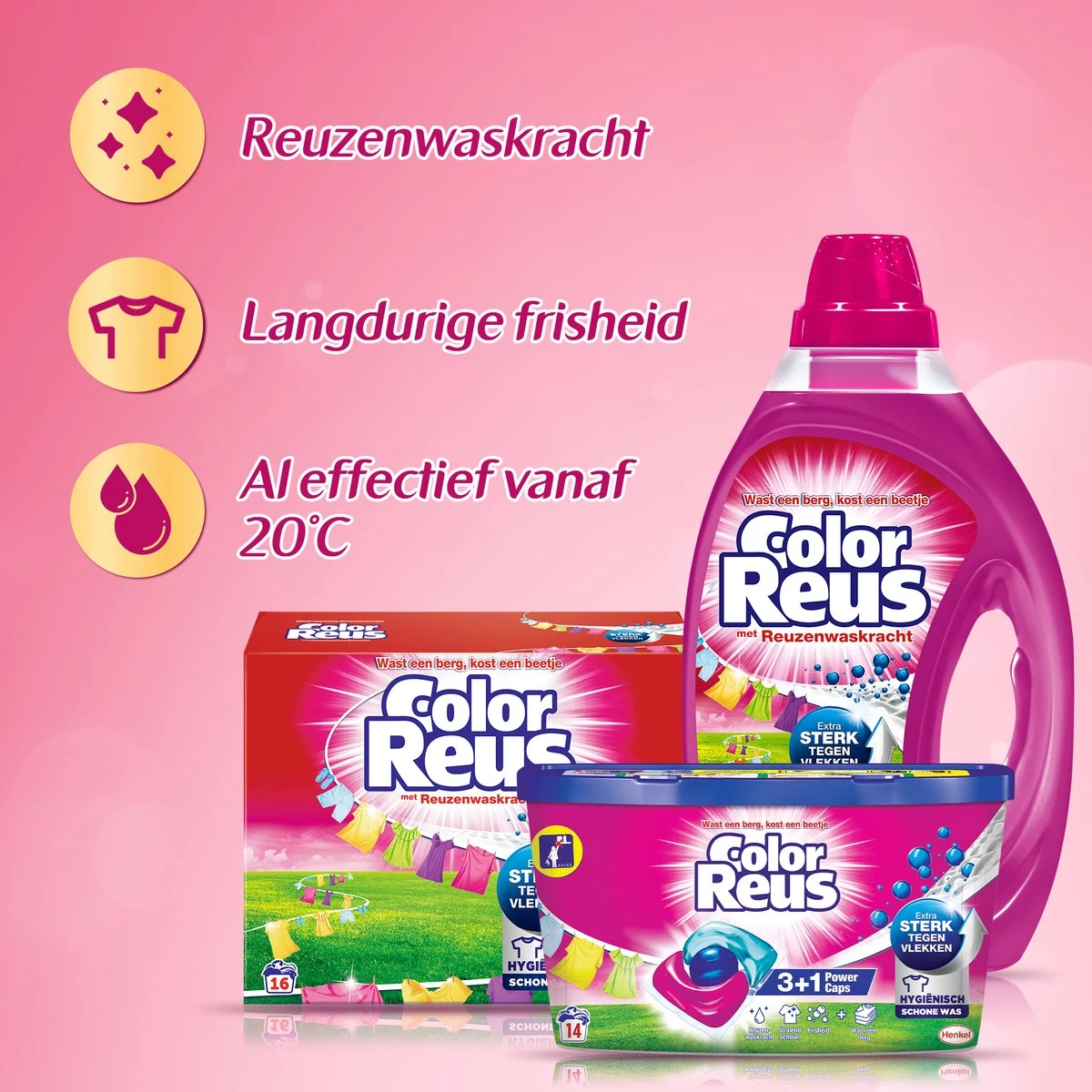 Color Reus Waspoeder Wasmiddel - Voordeelverpakking - 90 Wasbeurten - Image 6