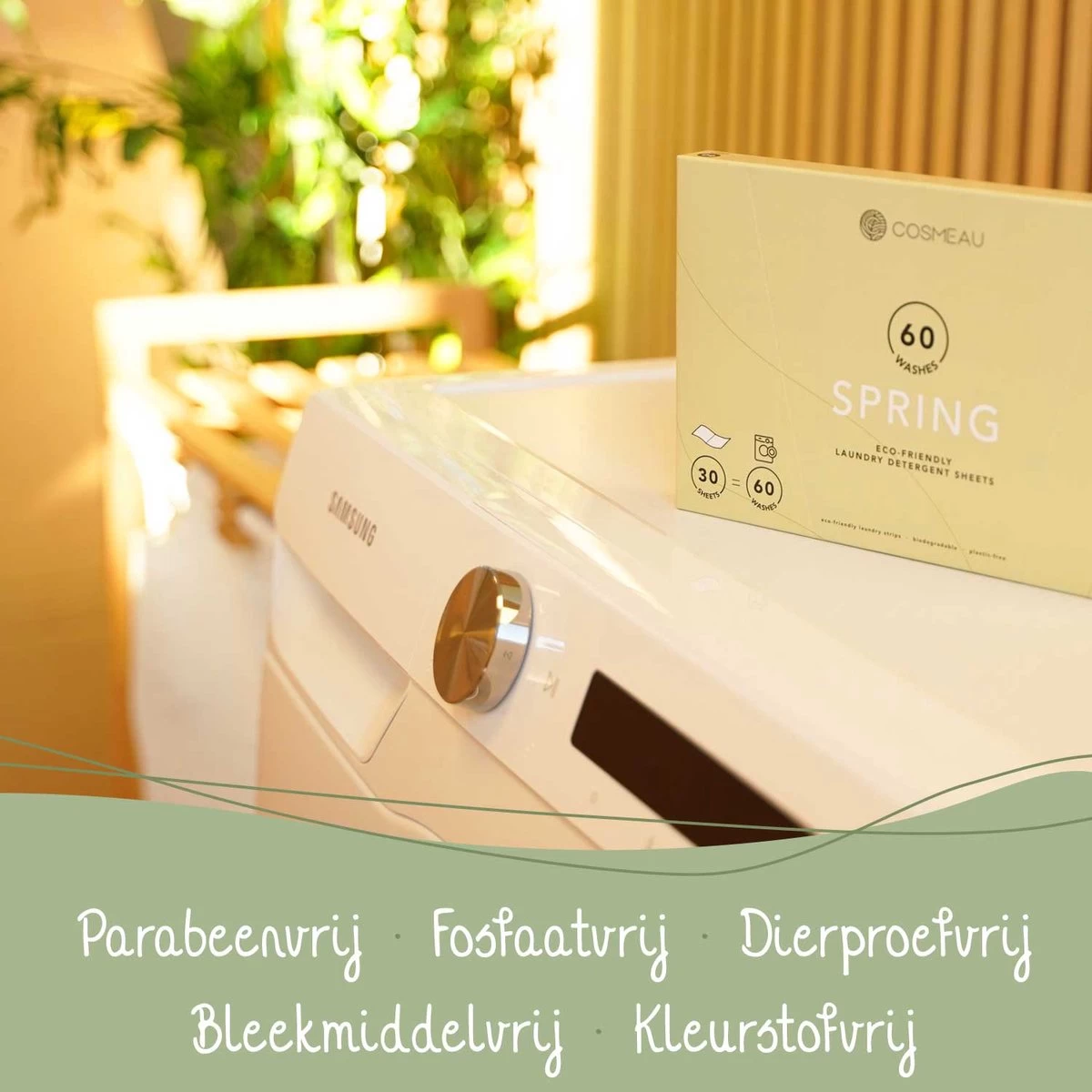 Cosmeau Wasstrips 60 Wasbeurten Lavendel Wasmiddel Wasvellen Wasdoekjes Detergent Sheets Eco Laundry Strips - Biologisch Cosmo Cosmea Kosmo - Afbeelding 4
