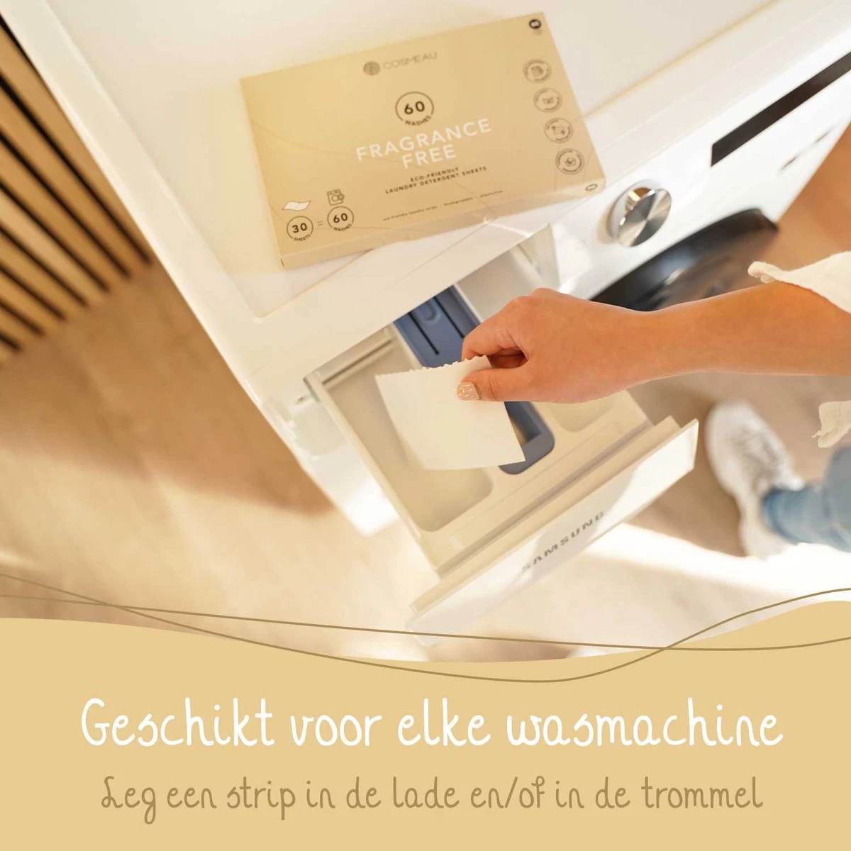 Cosmeau Wasmiddel Wasstrips 20 Wasbeurten Lentefris Wasvellen Wasdoekjes Detergent Sheets Wasdoekjes Proefpakket - Plasticvrij Biologisch Afbreekbaar - Afbeelding 8