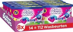 Color Reus Power Caps Wascapsules - Wasmiddel Capsules - Voordeelverpakking - 8 X 14 Wasbeurten
