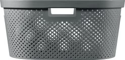 Curver Infinity Recycled Wasmand Dots 40L - 100% Recycled - Donkergrijs