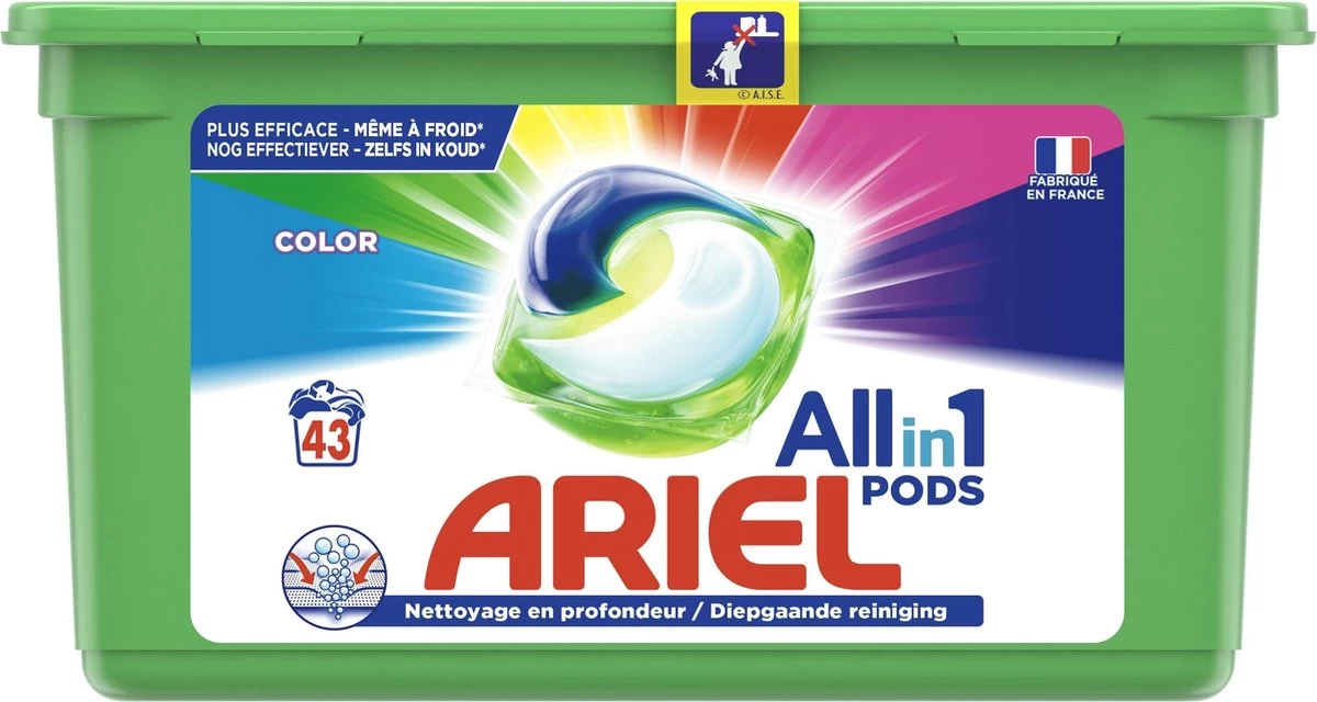 Ariel All In 1 Wasmiddel Pods Kleur Color - 3x43 Wasbeurten - Voordeelverpakking - Afbeelding 6