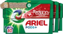 Ariel Wasmiddel Pods +Ultra Vlekverwijderaar - 4 X 20 Wasbeurten Voordeelverpakking