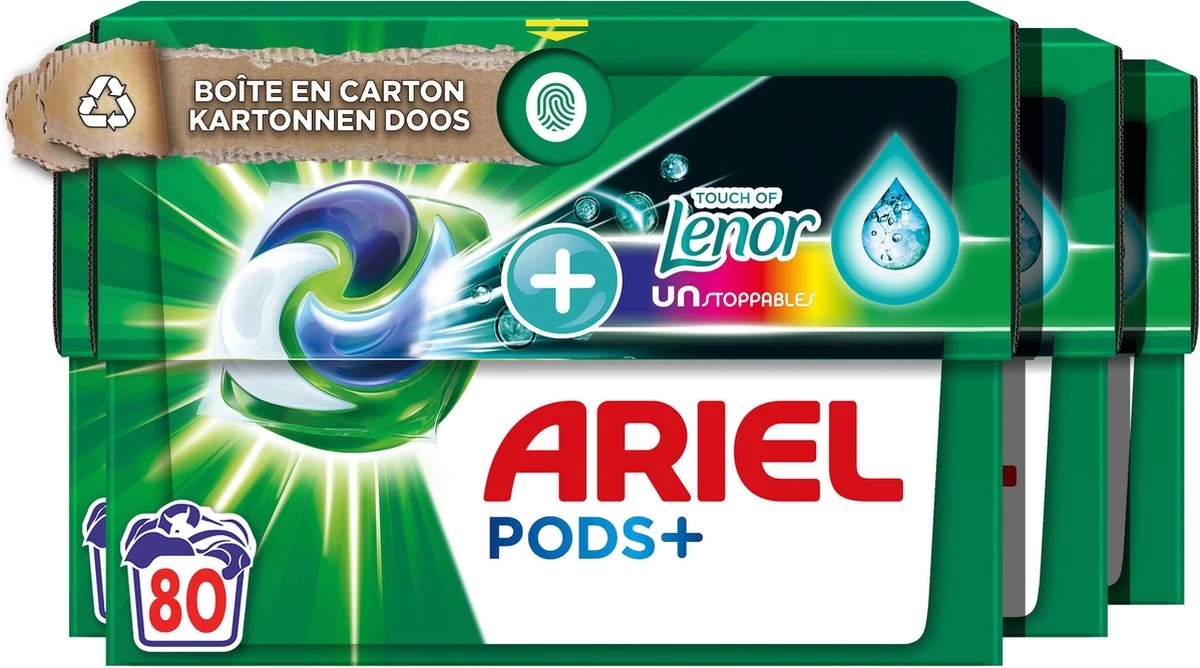 Ariel Wasmiddel Pods + Touch Of Lenor – 4 X 20 Wasbeurten – Voordeelverpakking