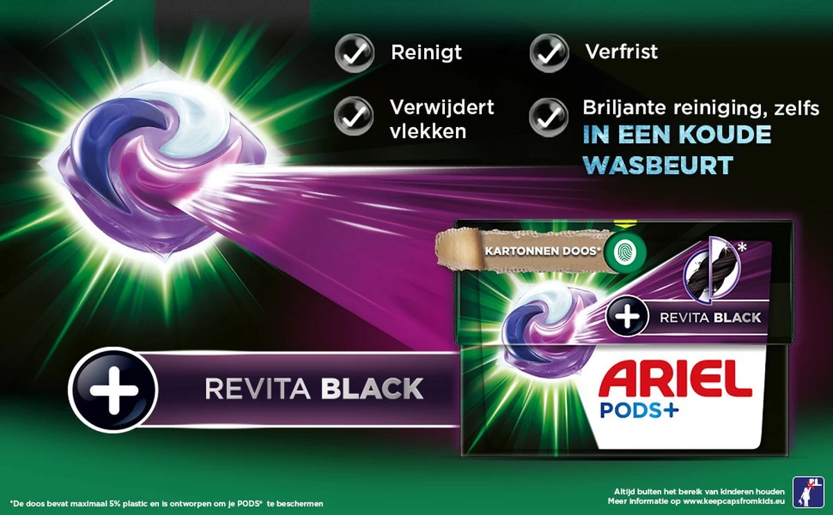 Ariel Wasmiddel Pods + Revitablack - Voor De Zwarte Was - 4 X 28 Wasbeurten - Voordeelverpakking - Afbeelding 7