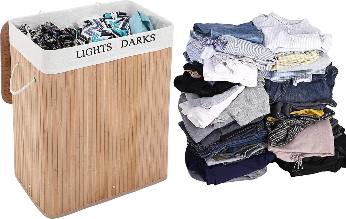 Songmics Bamboe Wasmand, 32 X 52 X 62,5 Cm 100L - Afbeelding 5