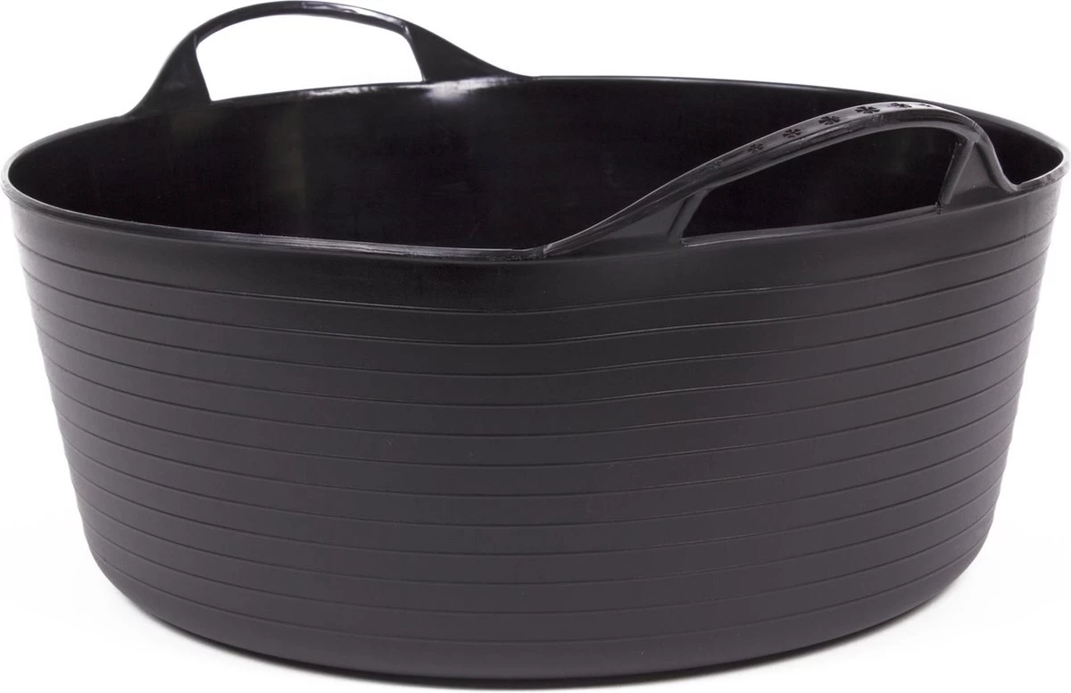 Flexibele Kuip Emmer/wasmand Rond Zwart 16 Liter - Opbergmanden