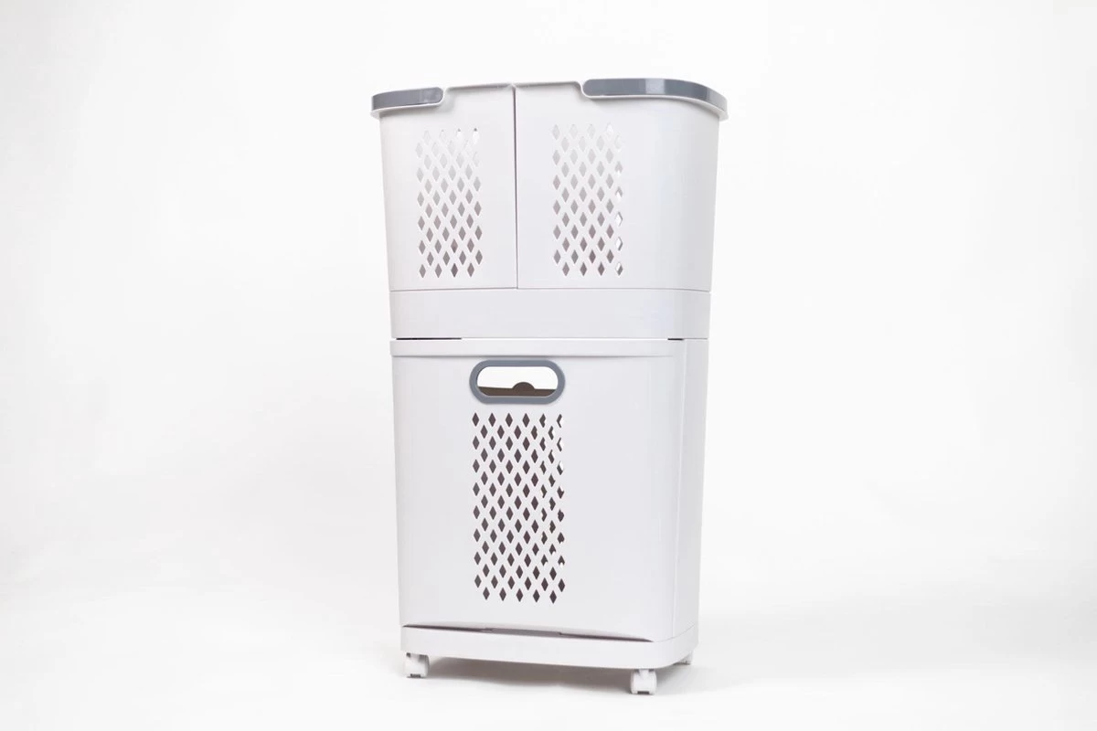 Sens Design Wasmanden Met Deksel - Wassorteerder 3 Vakken Op Wieltjes - Afbeelding 12