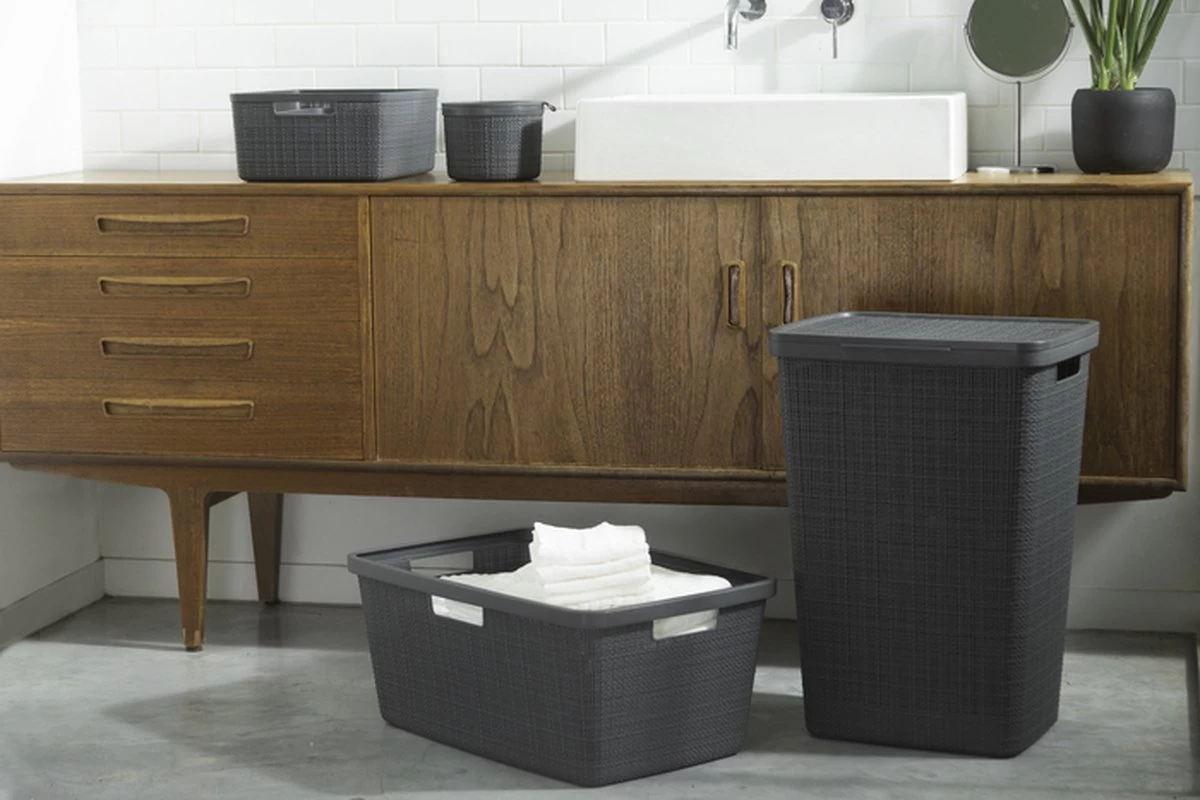 Curver Jute Wasmand - 46L - Donkergrijs - Afbeelding 8