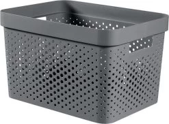 Curver Infinity Recycled Dots Opbergbox - 17L - Antraciet