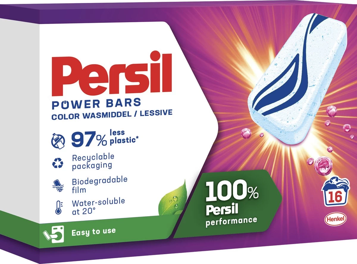 PersilĀ® Persil Power Bars Kleur Wasmiddel - Voordeelverpakking - 9 X 16 Wasbeurten - Afbeelding 3