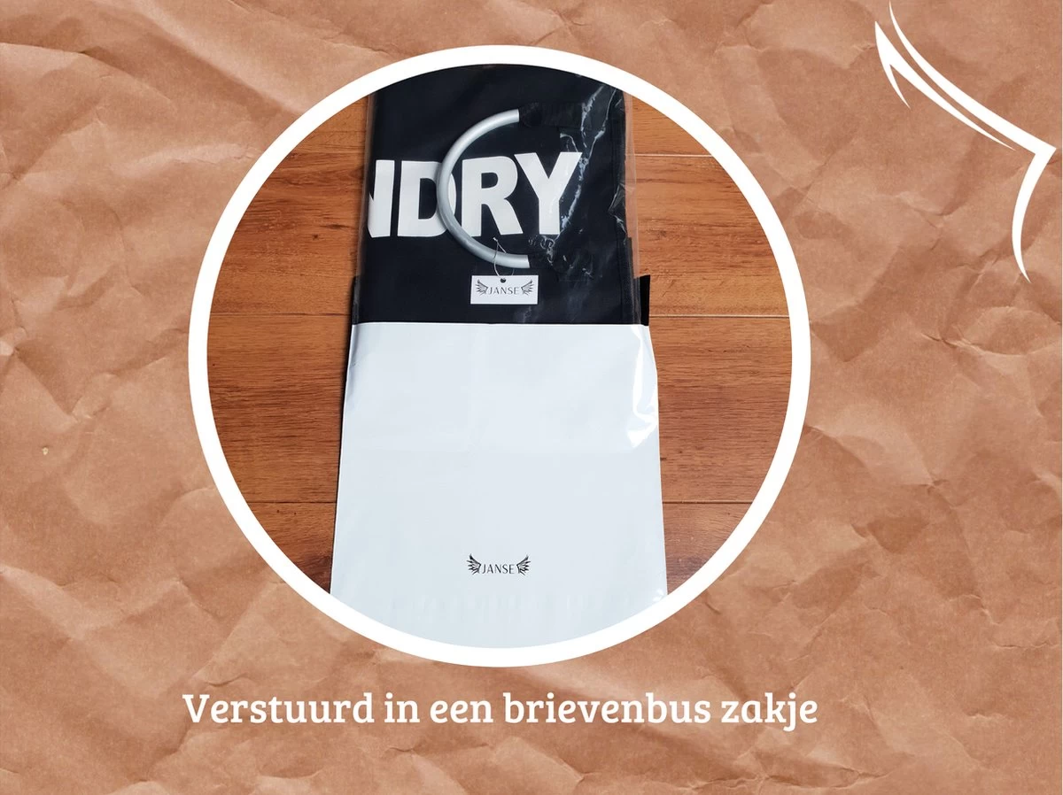 Janse Wasmand - Opvouwbare Wasmand - Laundry - Zwart - Wassorteerder - Waszak - Afbeelding 5