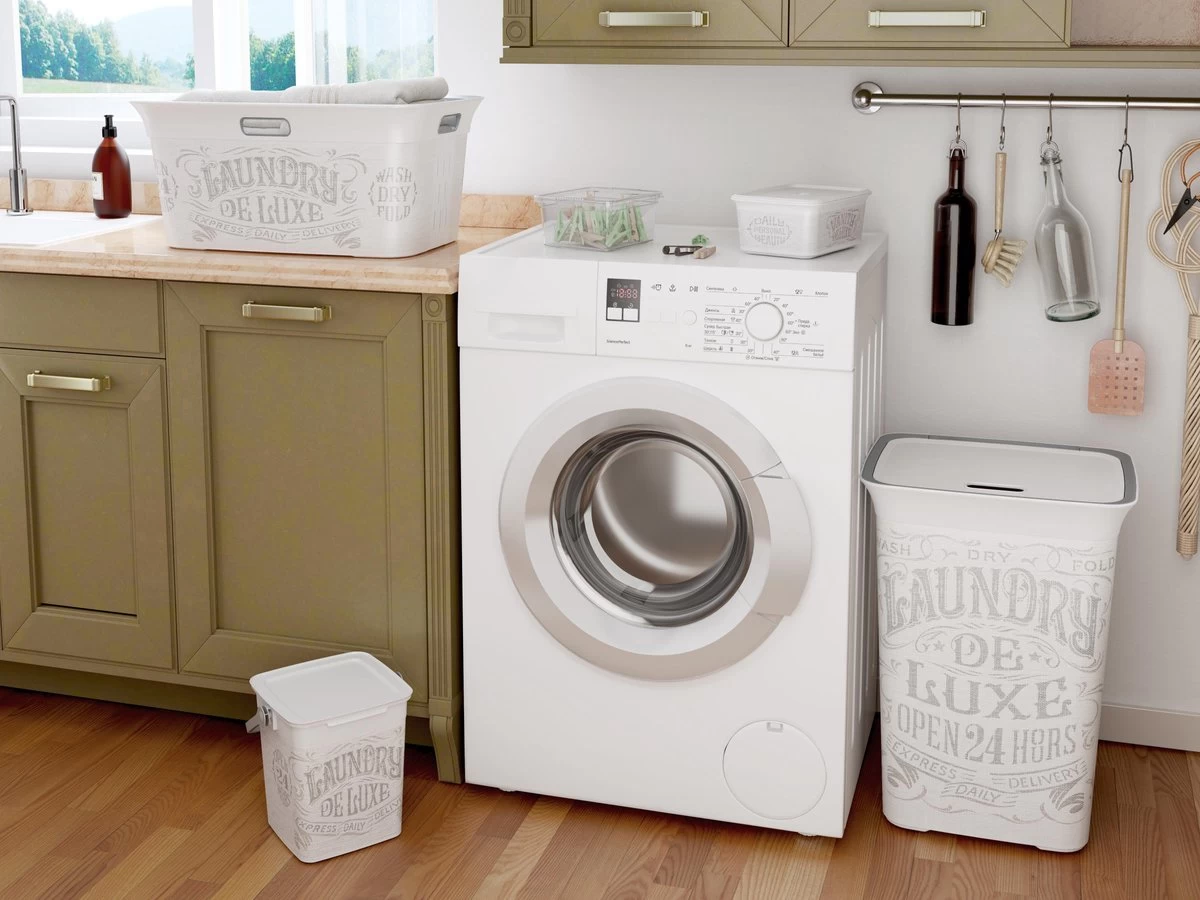 Kis Chic Deluxe Wasbox - 60L - 44x35x61cm - Gebroken Wit - Afbeelding 4