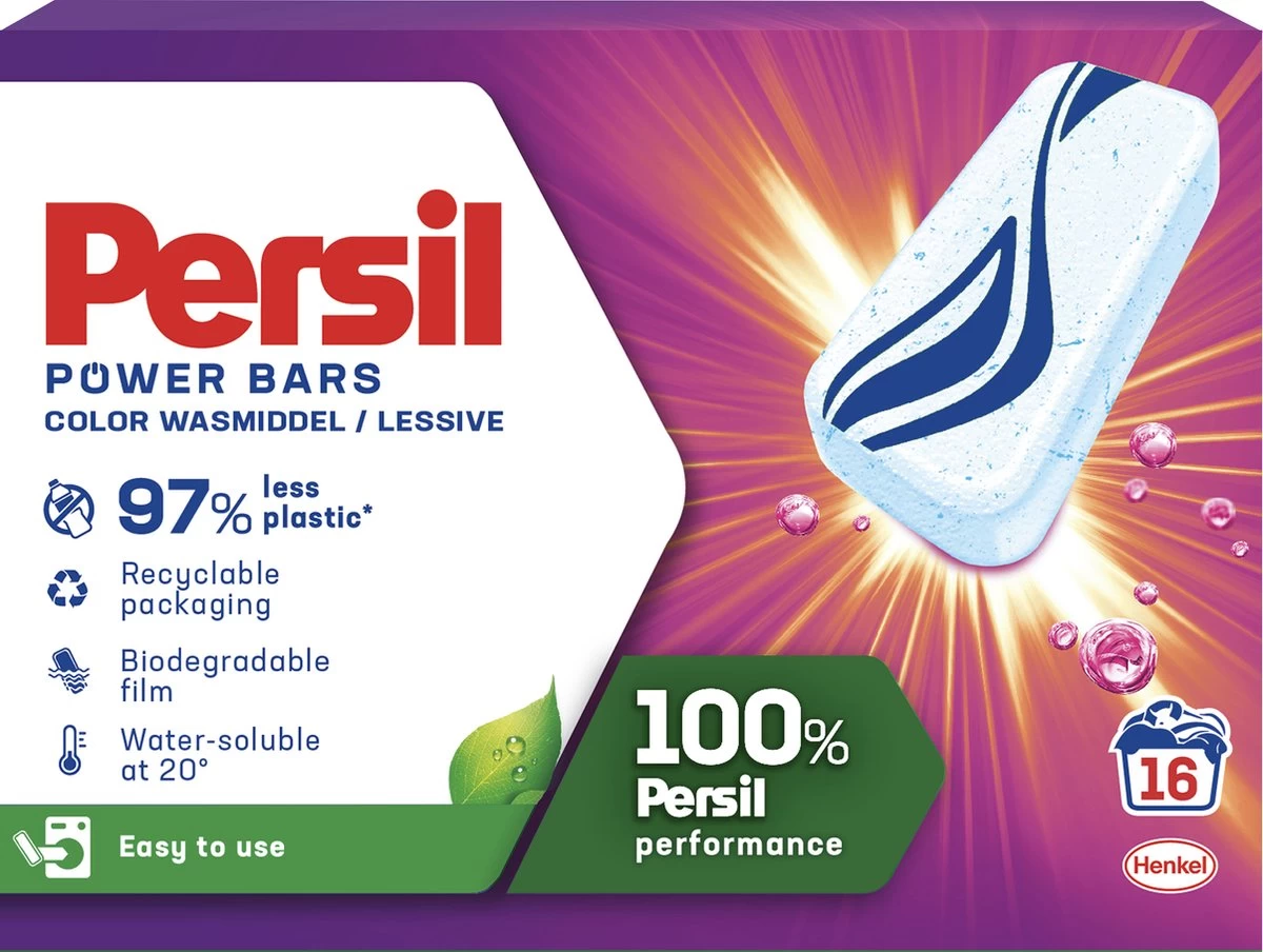 PersilĀ® Persil Power Bars Kleur Wasmiddel - Voordeelverpakking - 9 X 16 Wasbeurten - Afbeelding 2