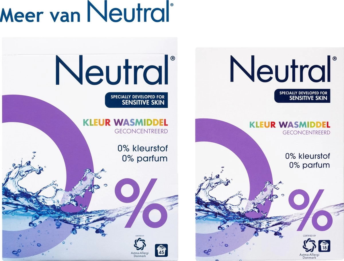 Neutral 0% Kleur Parfumvrij Waspoeder - 18 Wasbeurten - 1,188 Kg - Wasmiddel - Afbeelding 11
