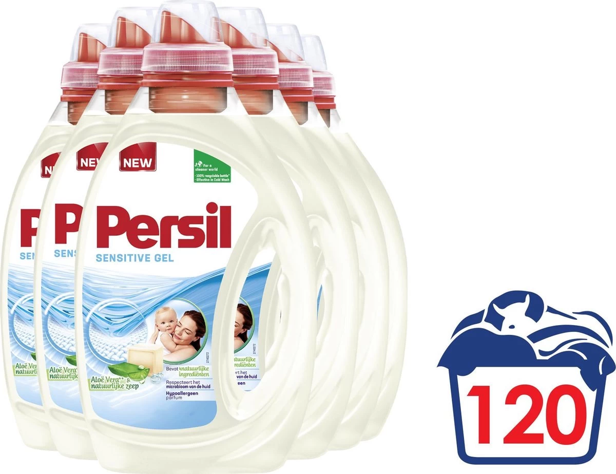 PersilĀ® Persil Sensitive Gel - Vloeibaar Wasmiddel - Baby En Gevoelige Huid - Voordeelverpakking - 6 X 20 Wasbeurten - Afbeelding 4