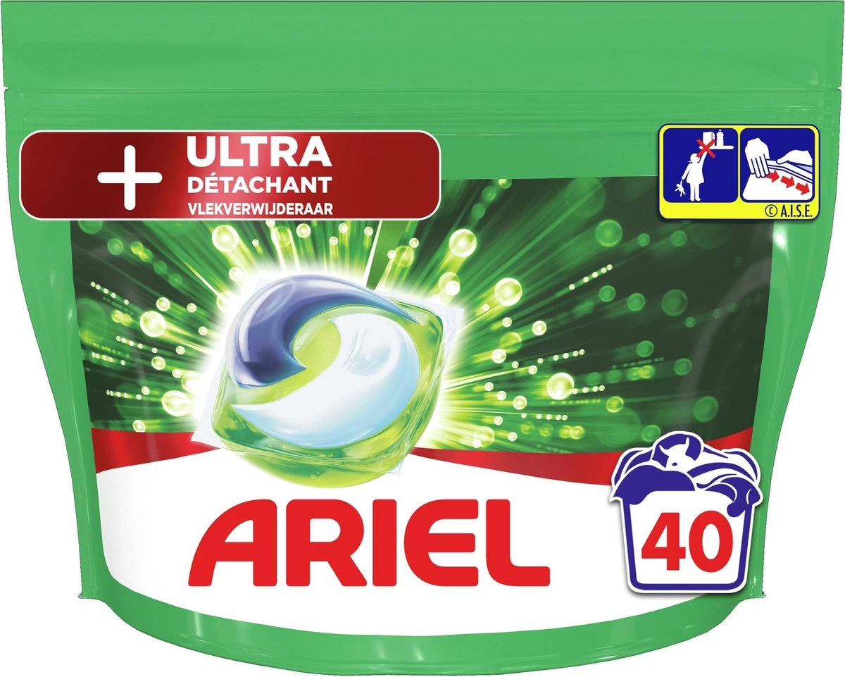 Ariel All In 1 Wasmiddel Pods + Ultra Vlekverwijderaar - 40 Wasbeurten - Voordeelverpakking - Afbeelding 2