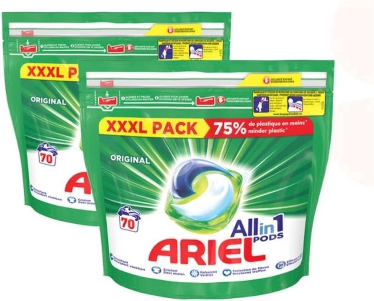 2x Ariel Wasmiddel 3in1 Pods Original 70 Stuks - Afbeelding 2