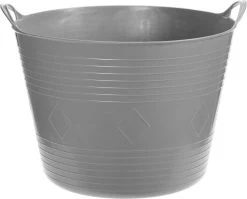 Flexibele Kuip Emmer/wasmand Rond Lichtgrijs 43 Liter - Opbergmanden