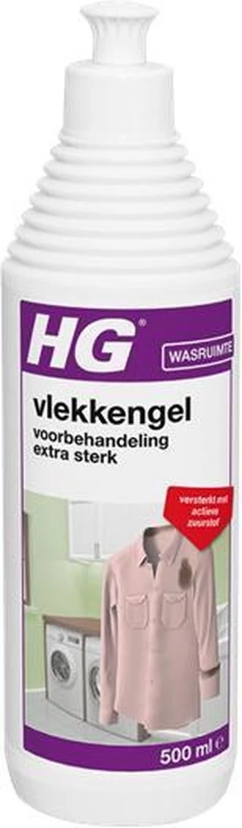 HG Vlekken Voorbehandeling Gel Extra Sterk - 500 Ml - Verwijdert De Allerergste Vlekken = Met Actieve Zuurstof